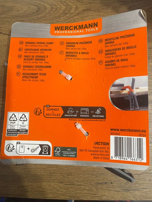 Комплект регулируеми пружинни скоби Werckmann, Многоцветен