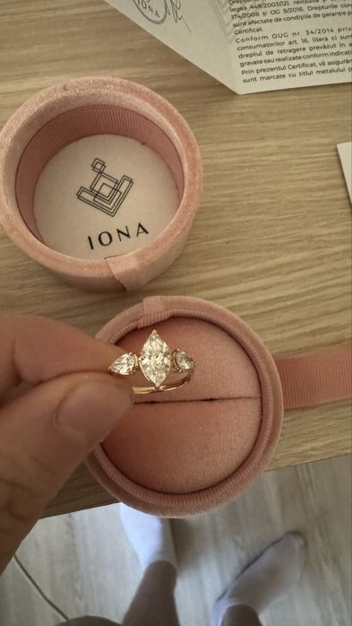 Inel Logodna aur 14k Diamant Marquise 1.21ct