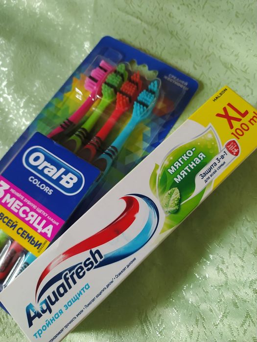 Зубная паста и щётки 1000тг набор