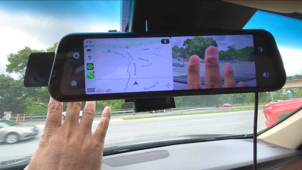 Огледало Видеорегистратор с две камери 9.66inch | СARPLAY,Android Auto