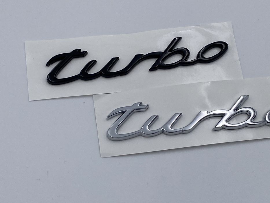 Emblema PORSCHE Turbo negru