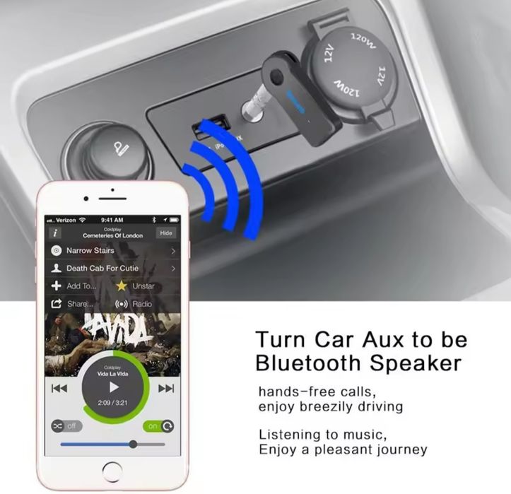 NOU Bluetooth AUX cu cablu încărcare inclus