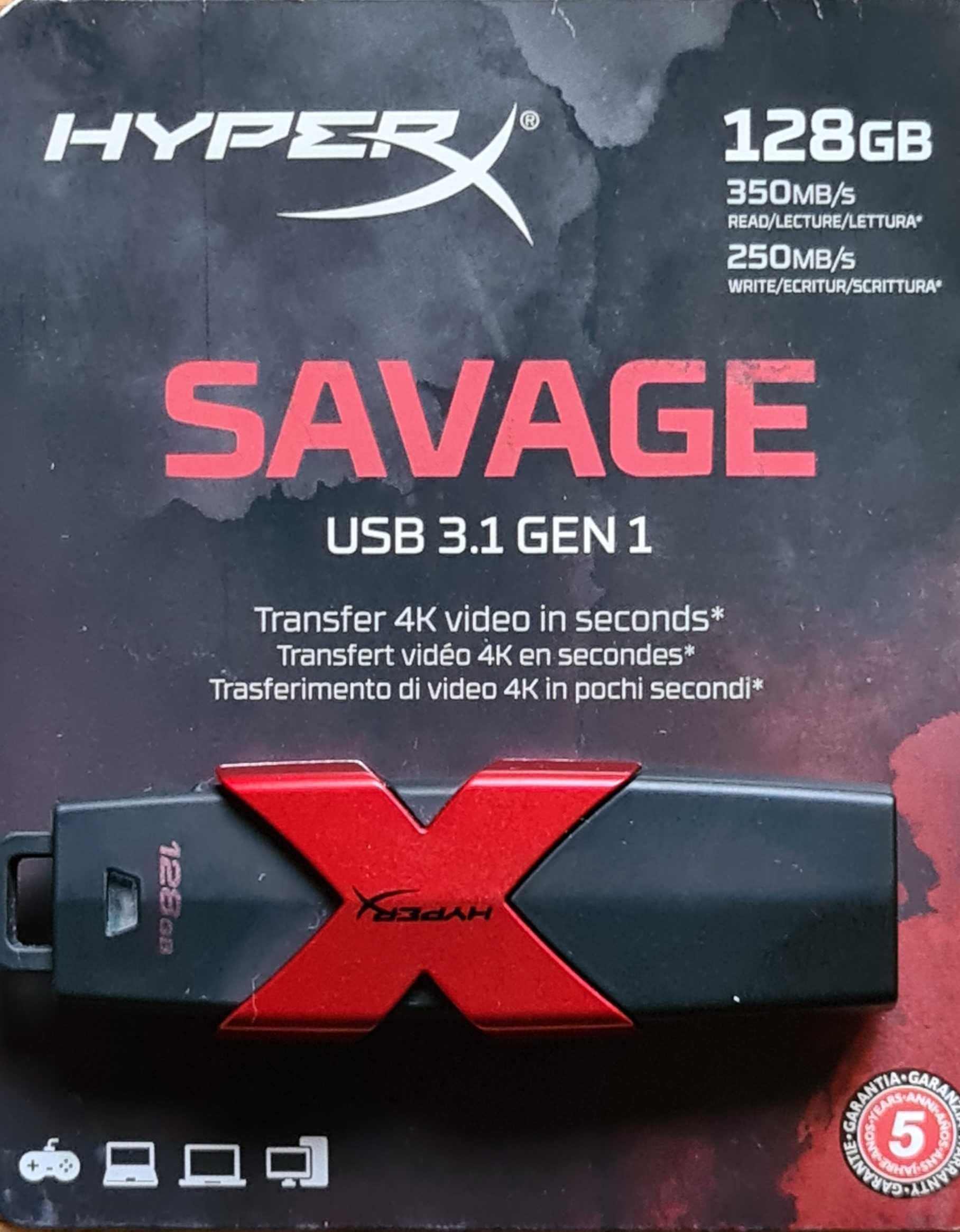 Продается  высокоскоростная USB флэшка Kingston HyperX Savage 128 Гб