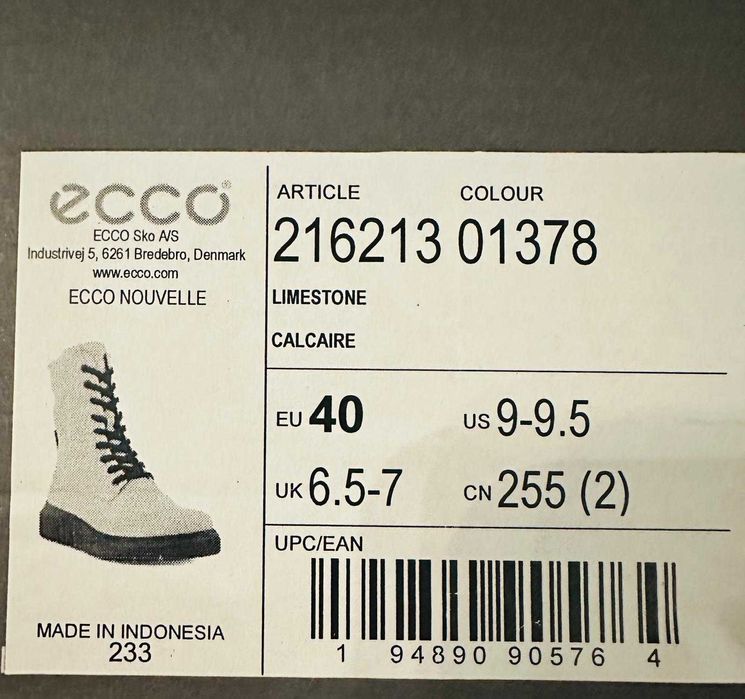 Ghete business dama ECCO Nouvelle Limestone – noi, marime 40