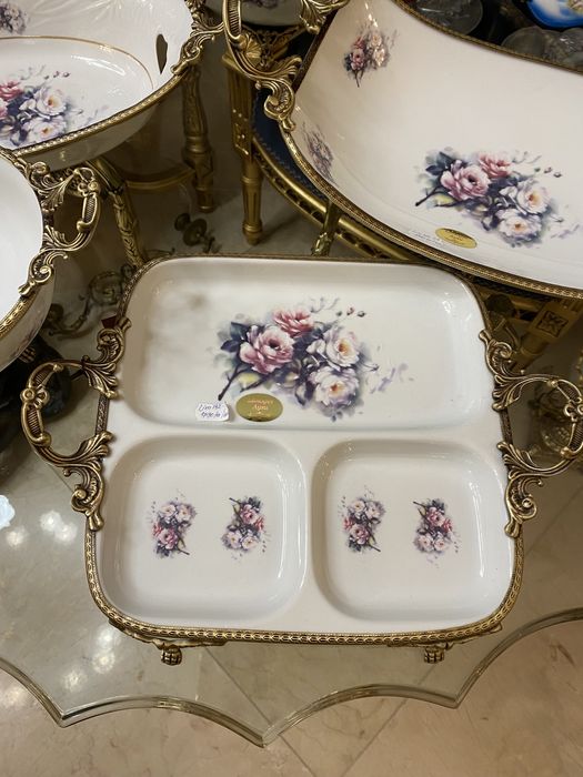 Vas portelan/suport bronz