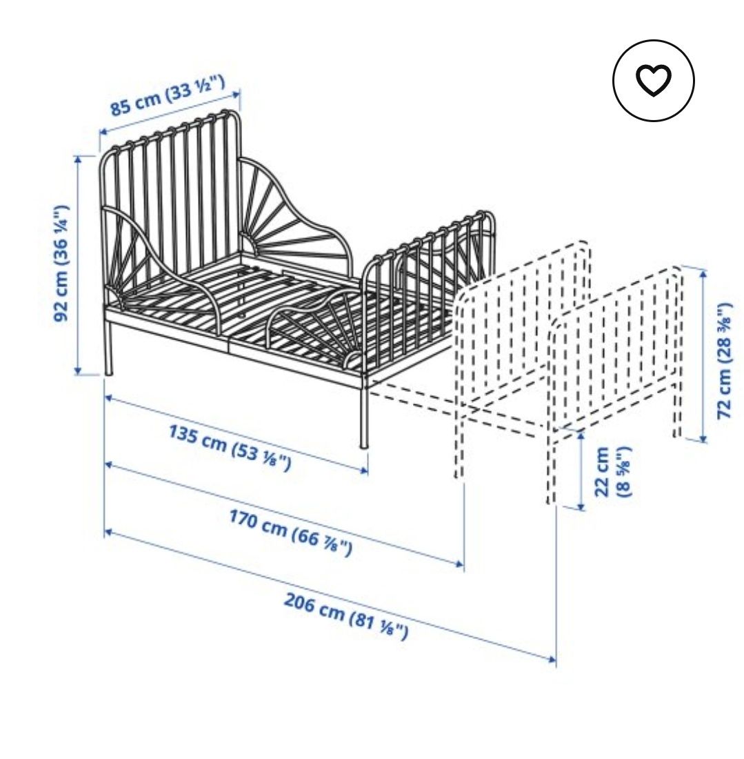 Разтегателно легло с подматрачна рамка + разтегалтен матрак IKEAатра