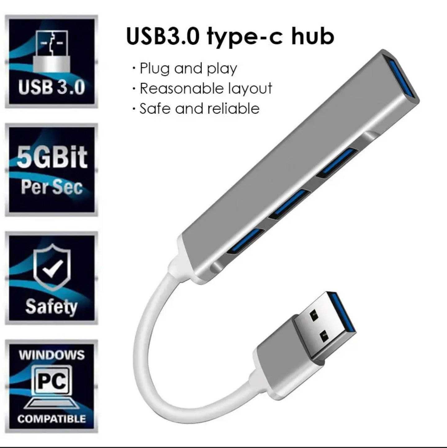 НОВЫЙ USB 3.0 hub юсб хаб удлинитель переходник type-c hub Цена 50тыс