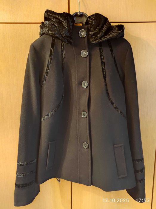 НОВО дамско луксозно турско палто ЧЕРНО р. М, СУПЕР евтино!