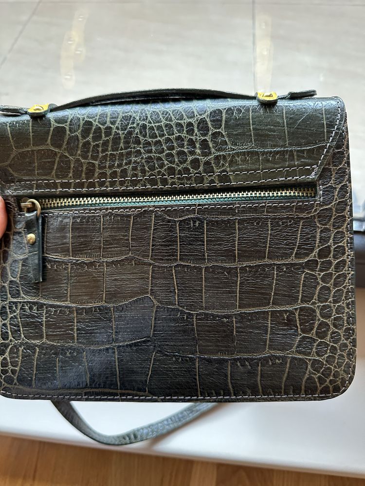 Geanta crossbody piele galben cu verde DADA