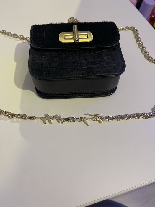 Geanta Tommy Turn Lock Croco-Print Leather Micro Bag