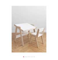 BalaWood Мольберт Стол и стул растущая парта, 60 смx45x52 см см, белый