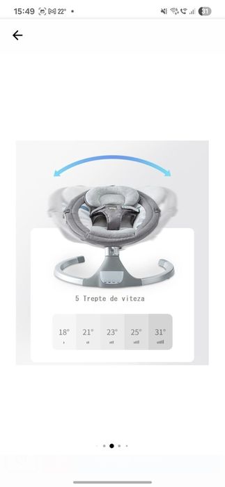 Leagan Electric EvoSmart BB07 pentru bebeluși