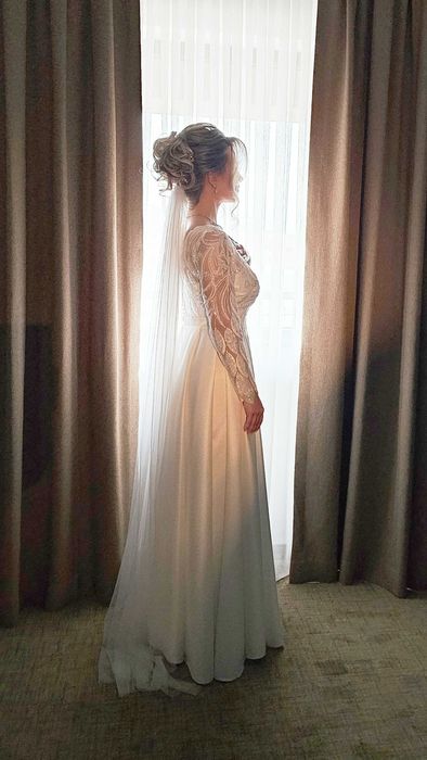 Rochie de mireasă din tafta și dantelă - Georgiana Iordache