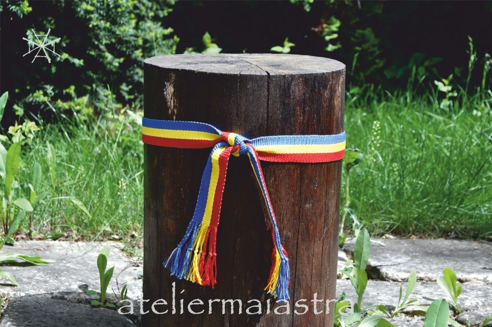 brau tricolor, brau tesut manual, brau tesut la razboi, curea handmade