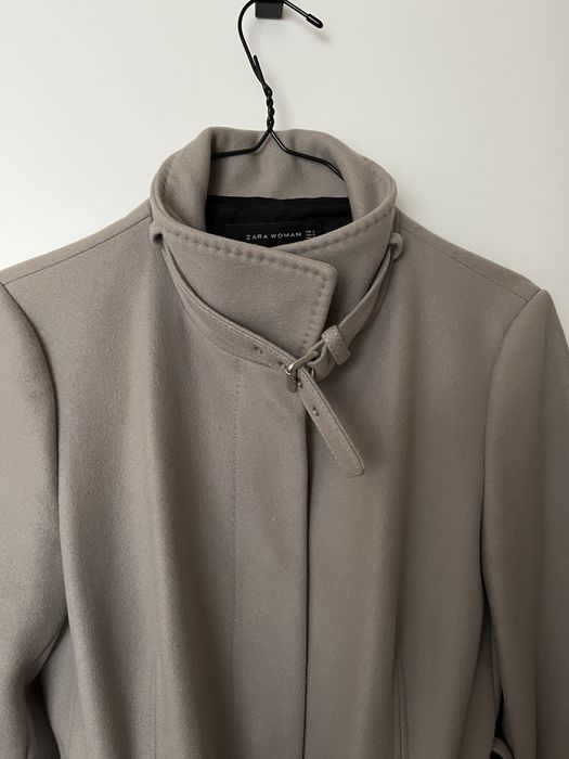 Сиво палто от вълна ZARA S размер