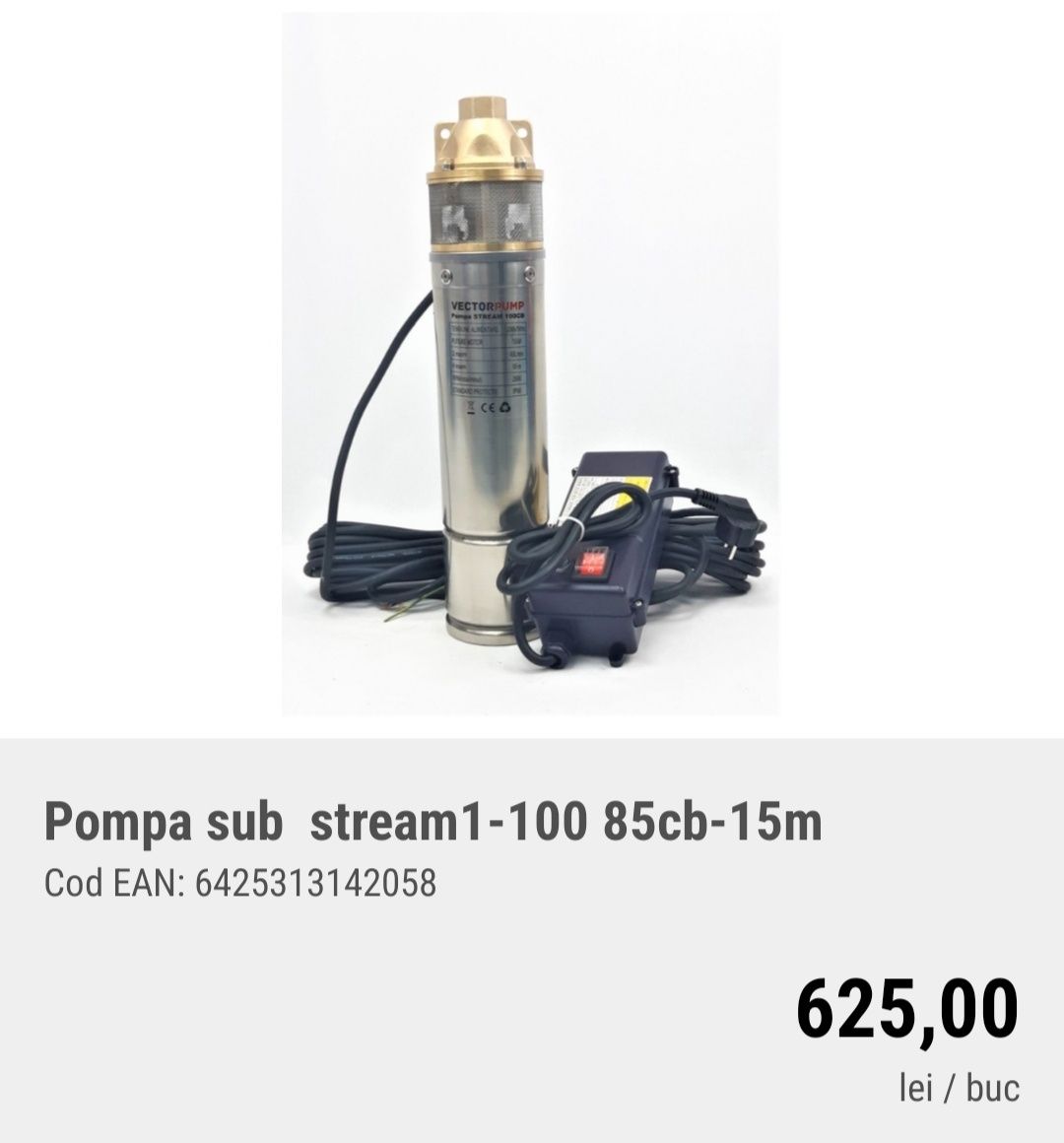 Baterie chiuveta / Pompa submersibila