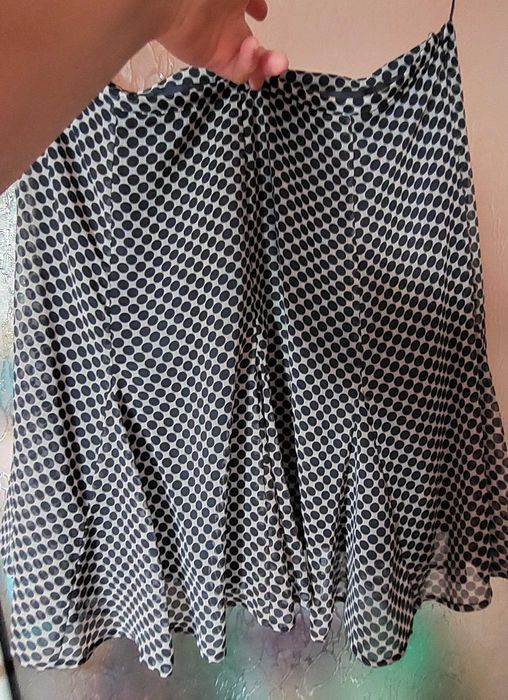 Fusta matase buline alb cu bleumarin