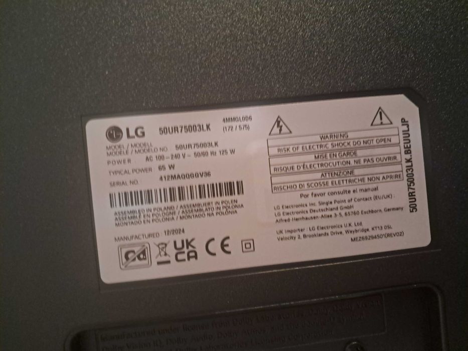 Телевизор 50 инча smart в гаранция LG-50UR751 MODEL 2024