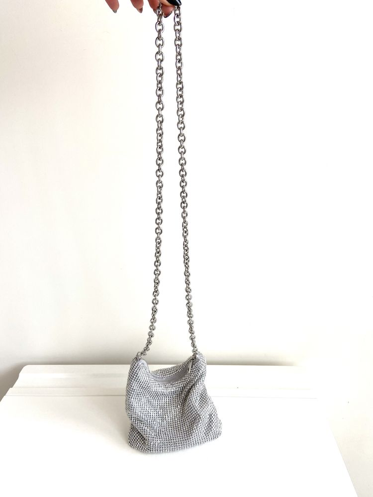 Чанта Зара с дълга дръжка и камъчета