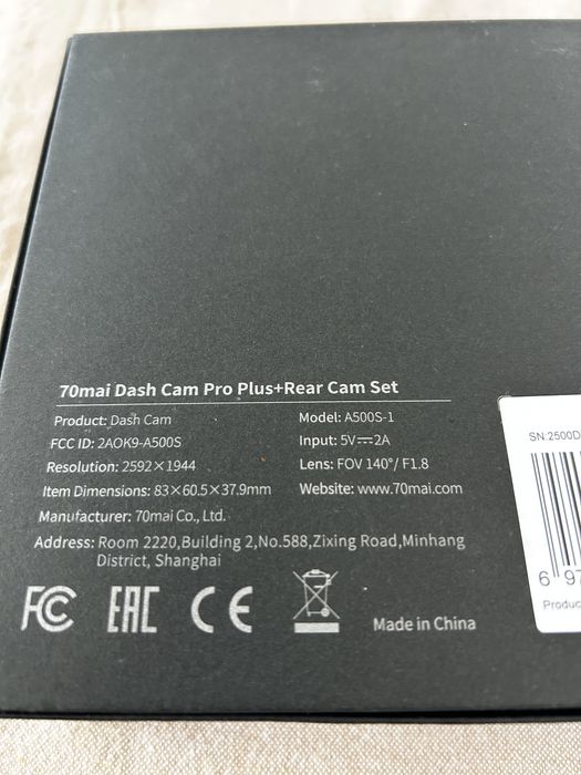 Camera auto 70mai Dash Cam Pro Plus + rear Cam Ser