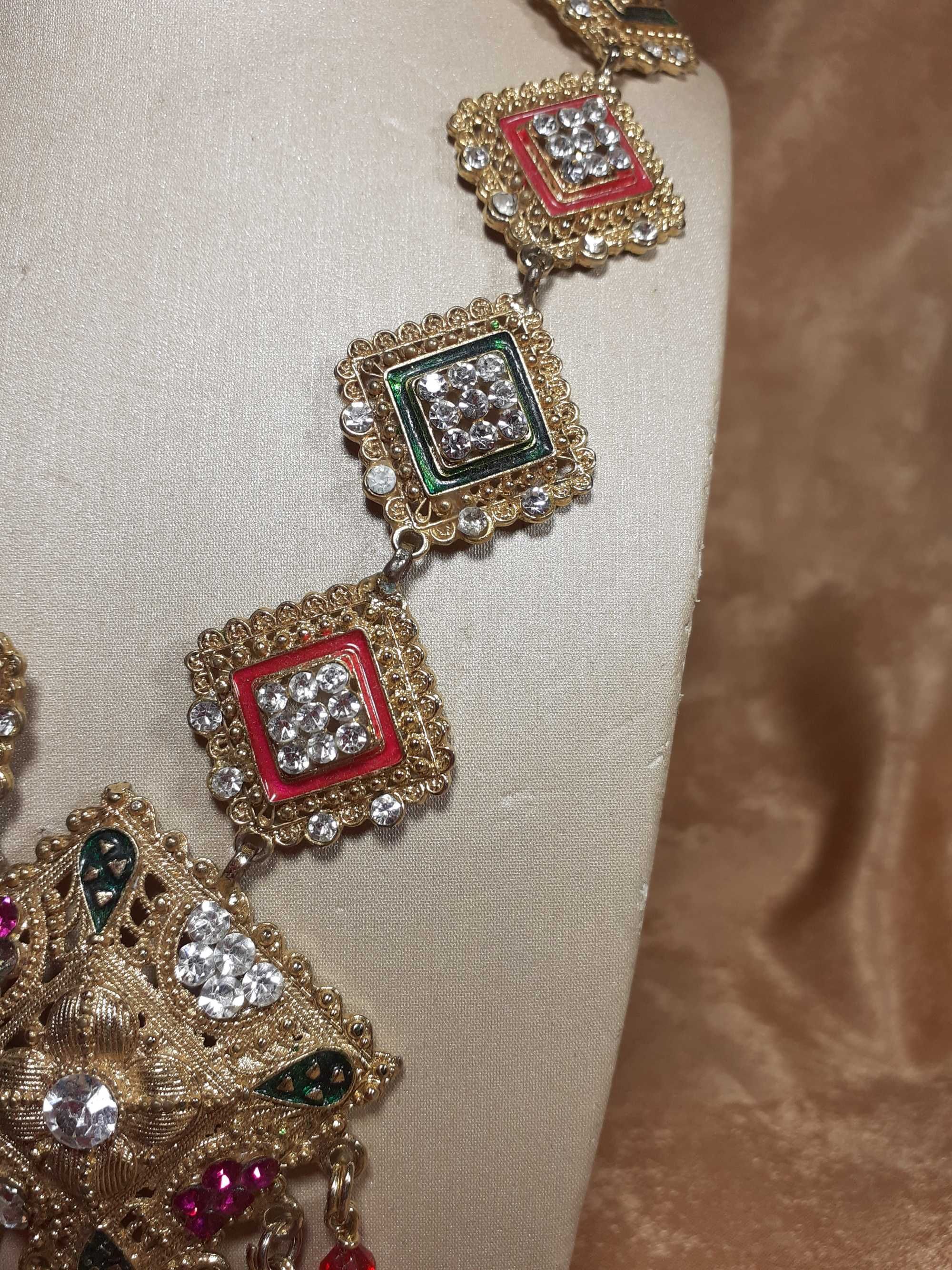 Colier nunta Rajasthani, alama placata aur, vintage