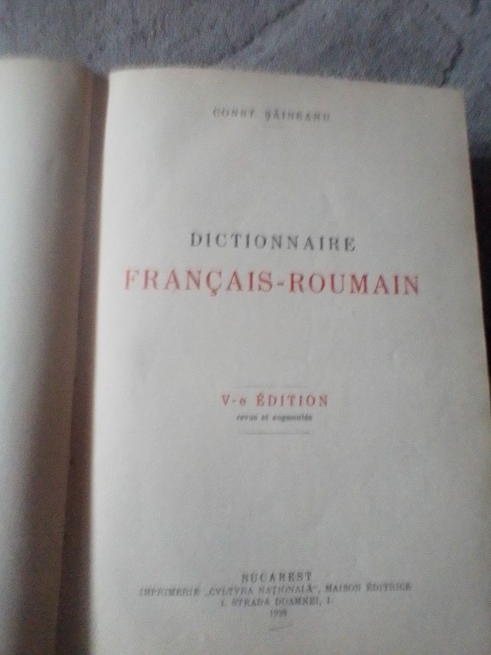 Vând dicționar român -dictionar .editat în 1928