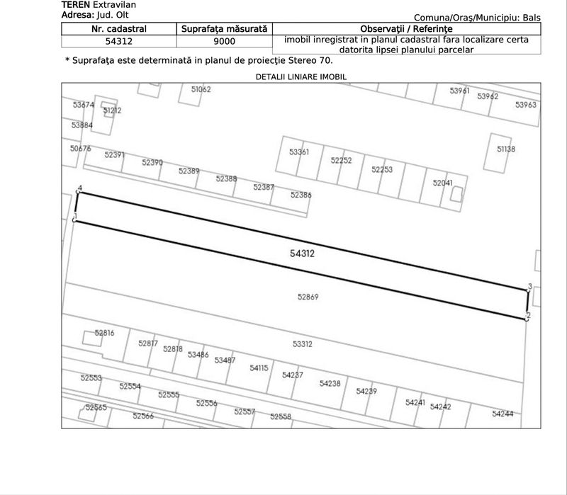 Vand teren (9000 m2) in zona spitalului in orasul Bals