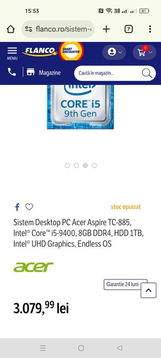 Acer Aspire TC-885 Core I5 9400