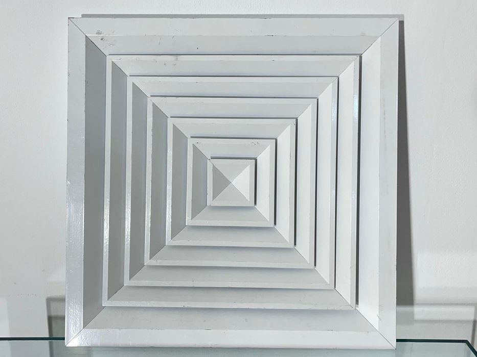 3 Buc. Difuzor Ventilație Pătrat 60x60 cm, Aluminiu Vopsit; Grilă