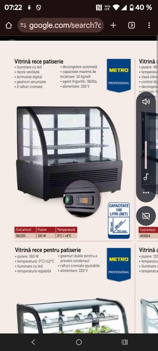 Vând vitrina rece noua Metro