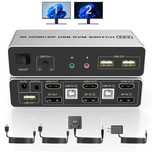 DisplayPort HDMI Switch KVM 2 monitoare 2 PC 4K60Hz Display extins