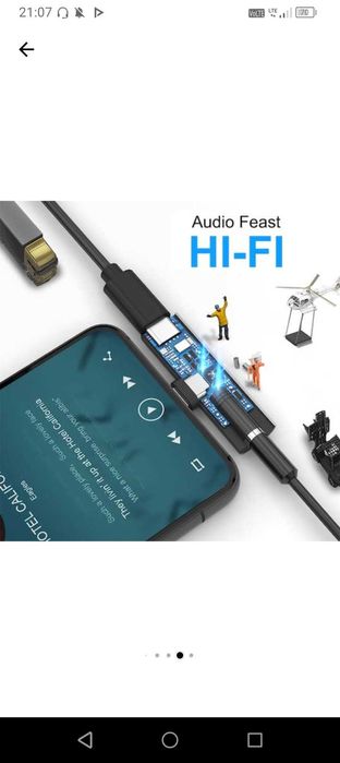 Adaptor audio si incarcator USB-C la Jack 3.5mm, 60 w PD universal