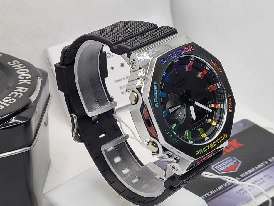 Ceas Sport Casio G shock GM 2100 Rainbow Black .Nou, Garantie 2 ani