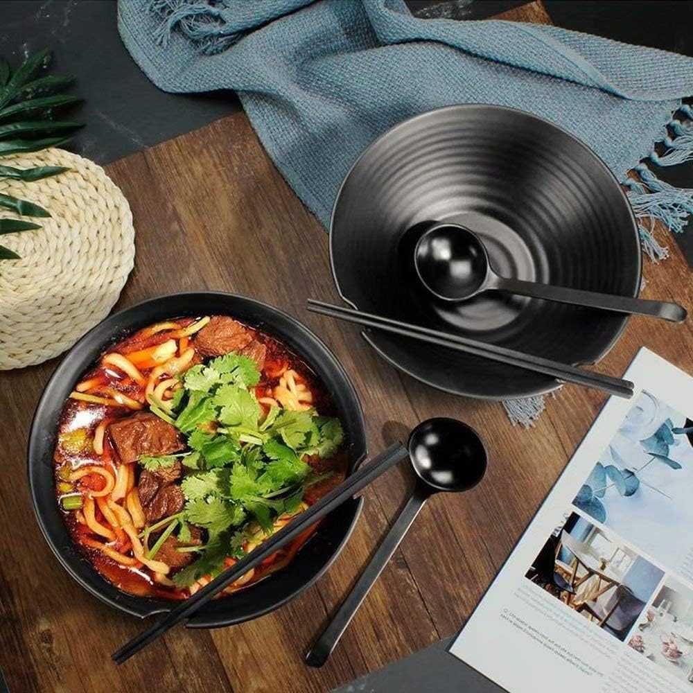 Set 2 boluri ramen japoneze 1100 ml cu lingura si betisoare | MXNJQH