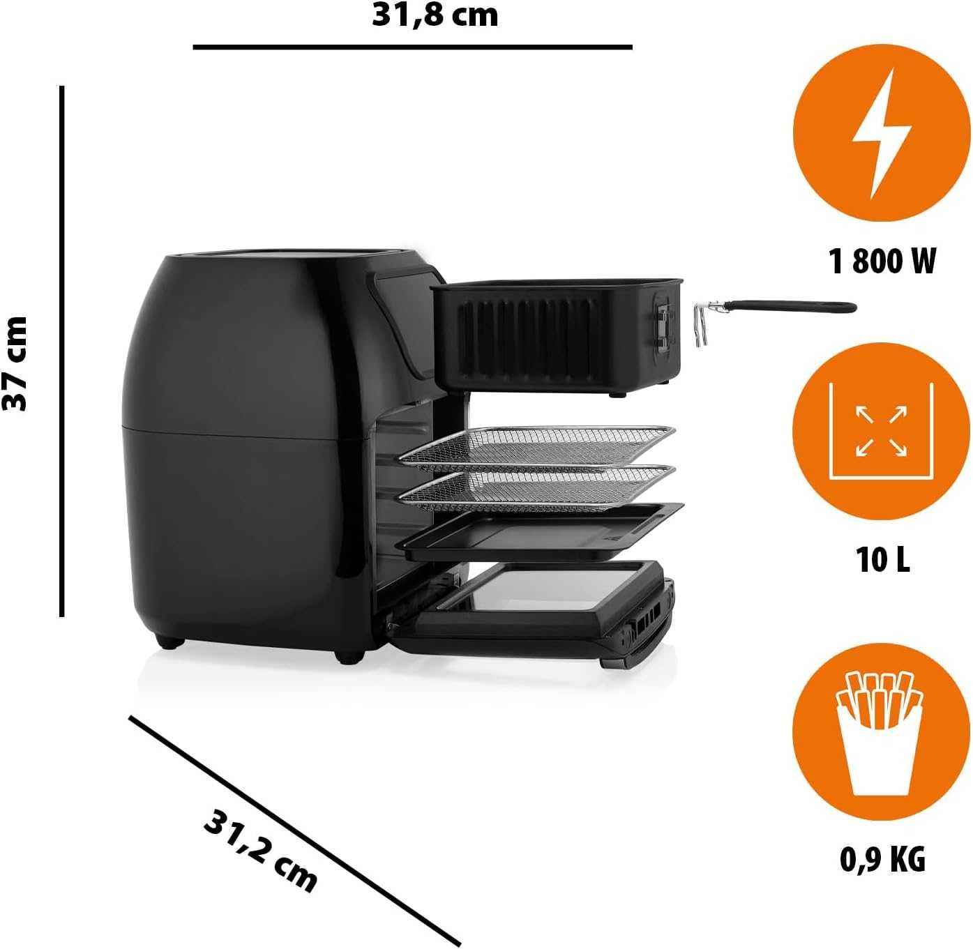 Tristar FR-6964 Фурна с горещ въздух, 10л., 1800W,  Air Fryer, НОВО