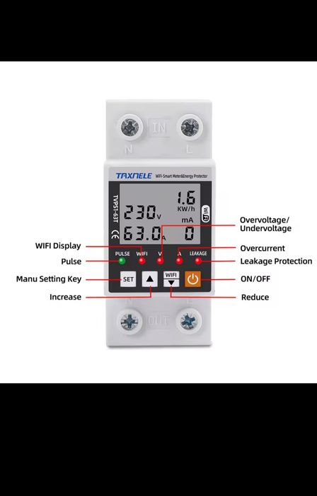 Contor  wifi - releu inteligent cu protecție diferențială!