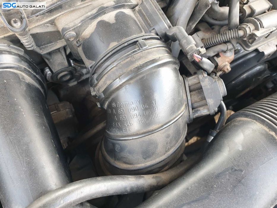 Tub Tubulatura Conducta Presiune Aer Turbo Turbina Turbosuflanta Mercedes Clasa C Class W204 C200 C220 2.2 CDI 2007 - 2015 Cod A6510900437 A6510940697 [C3258]