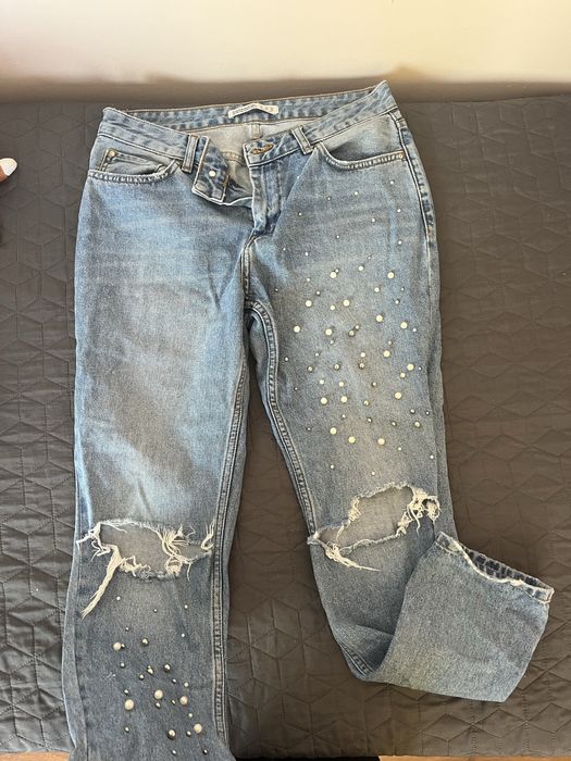 Дамски дънки с камъчета Zara