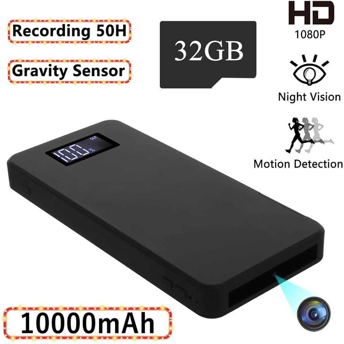 Батерия 10000mAh Igzyz + 64GB SD карта Adata + HD камера 1080P...