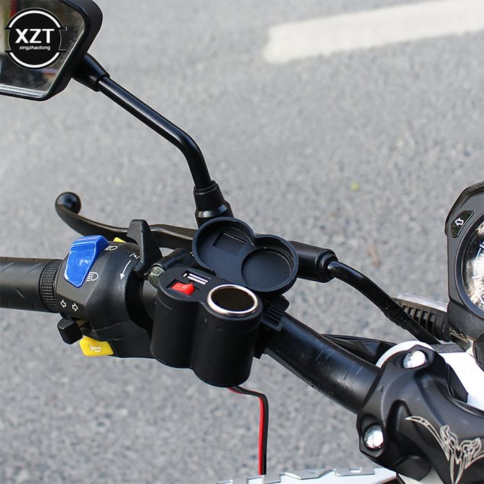 Incărcător USB pentru ghidon de motocicletă, rezistent la apă, cu