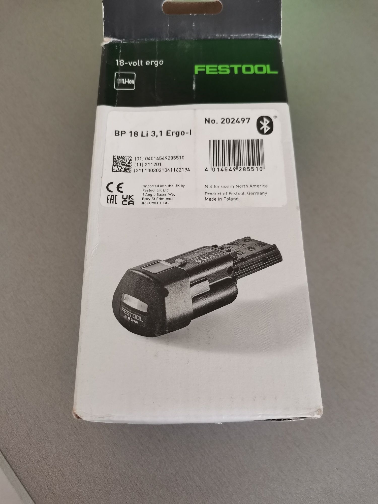 Продавам  батерия festool BP 18 Li 3.1 ergo 
Батерия акумулаторна FES