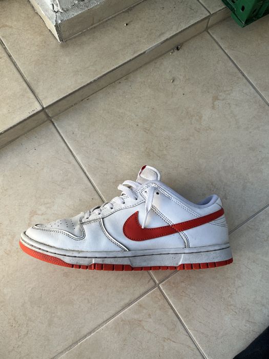 Nike dunk low white x orange