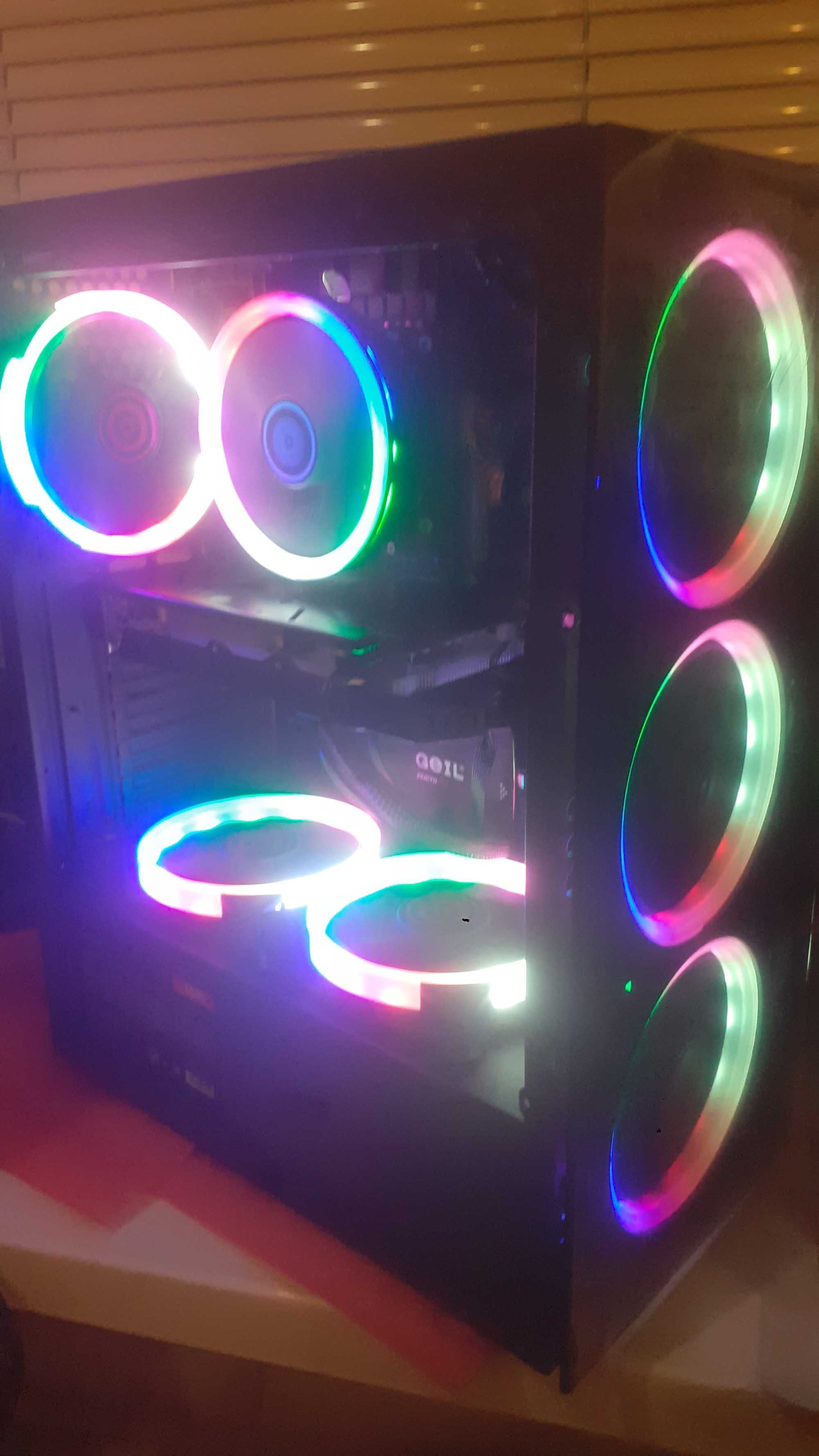 Компьютер/i7/DDR4 32Gb/RX 580/SSDM.2 256, HHD 500/500W/6*120LED