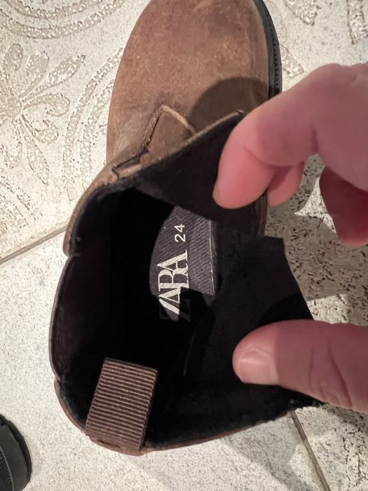 Детски боти Zara от естесвена телешка кожа