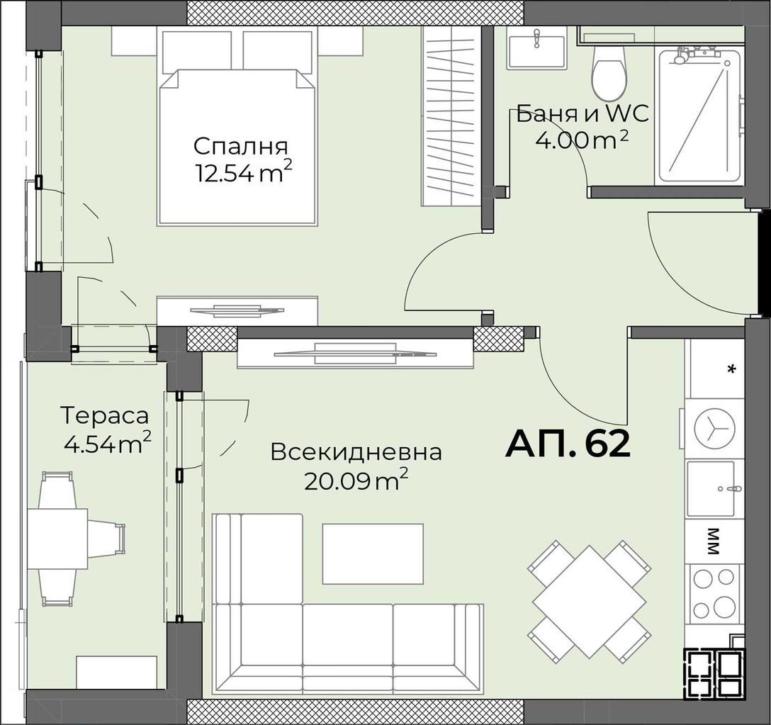Продава се Двустаен апартамент в Пловдив, Христо Смирненски - 70 кв.м за 1150 €/кв.м - Снимка #1