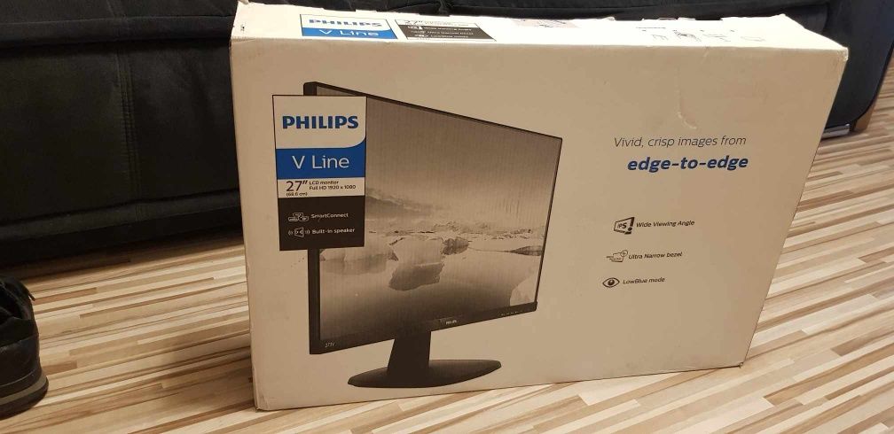 Monitor LED IPS Philips 27", Full HD, Display Port, Negru, 273V7QJAB/0