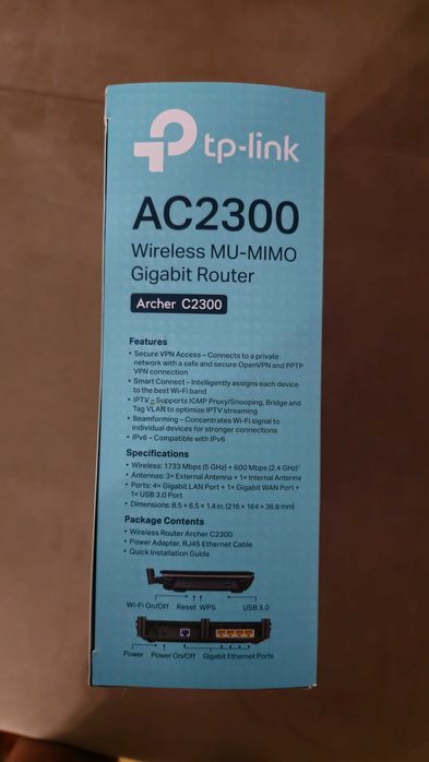 Router Wireless TP-LINK Archer C2300 Gigabit, Dual Band, Negru