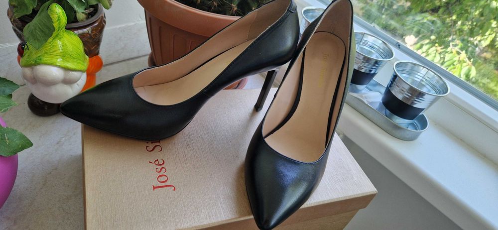 Pantofi dama din piele, toc 10 cm, stare foarte buna