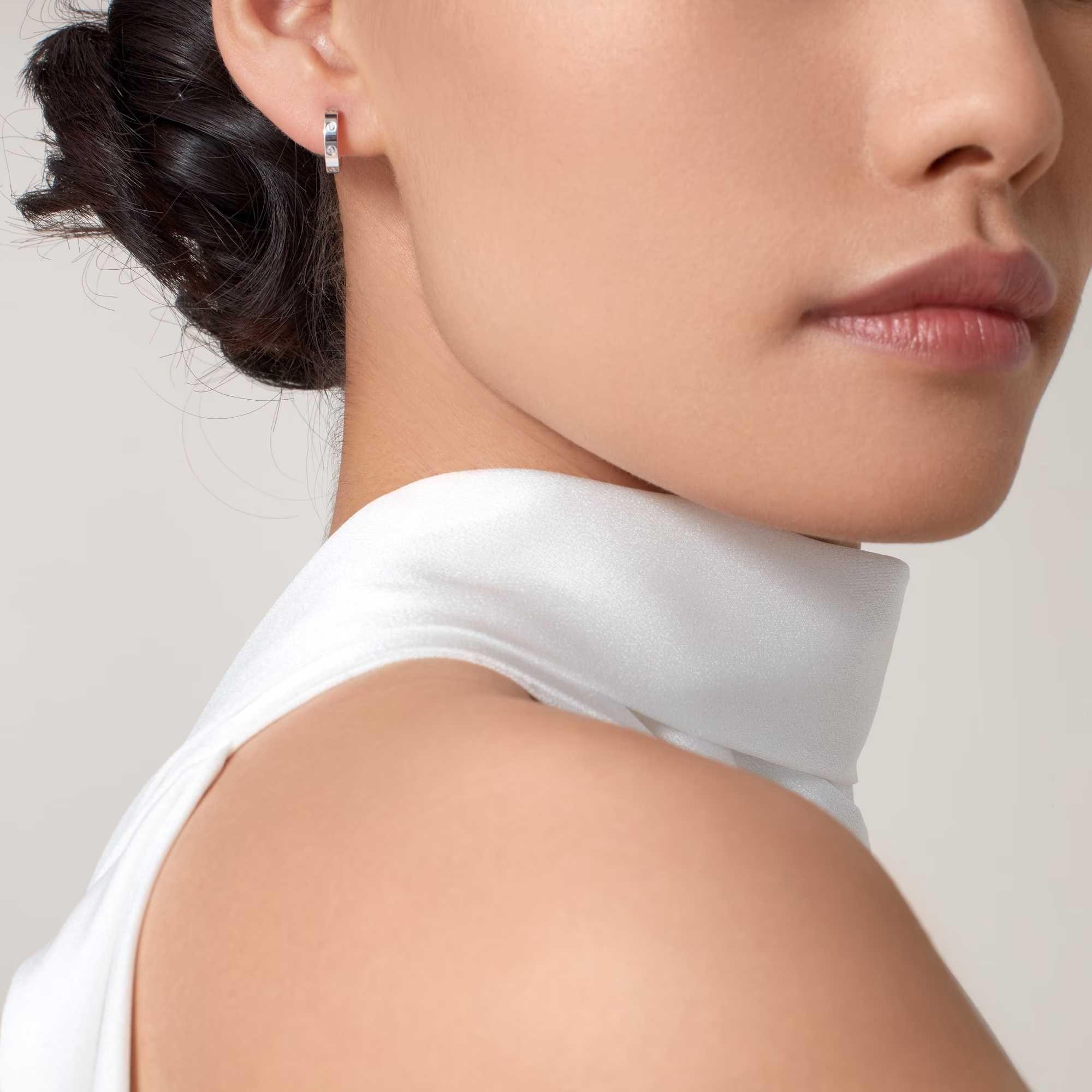 CARTIER Love Silver Hoop Дамски Обеци