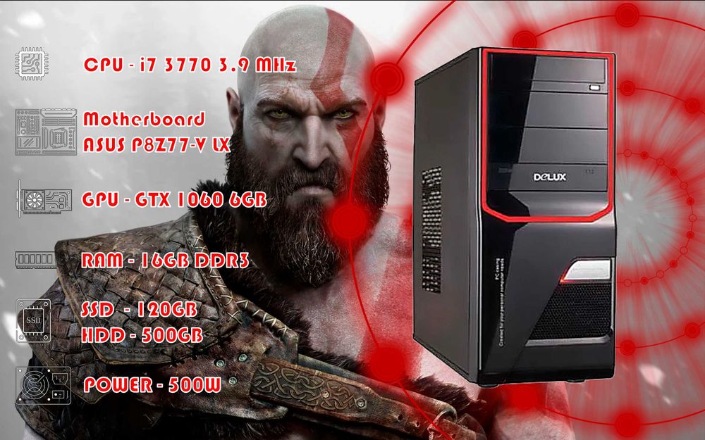 Игровой i7 3770\RAM 16GB\GTX 1060 6GB\SSD 120GB\HDD 500GB